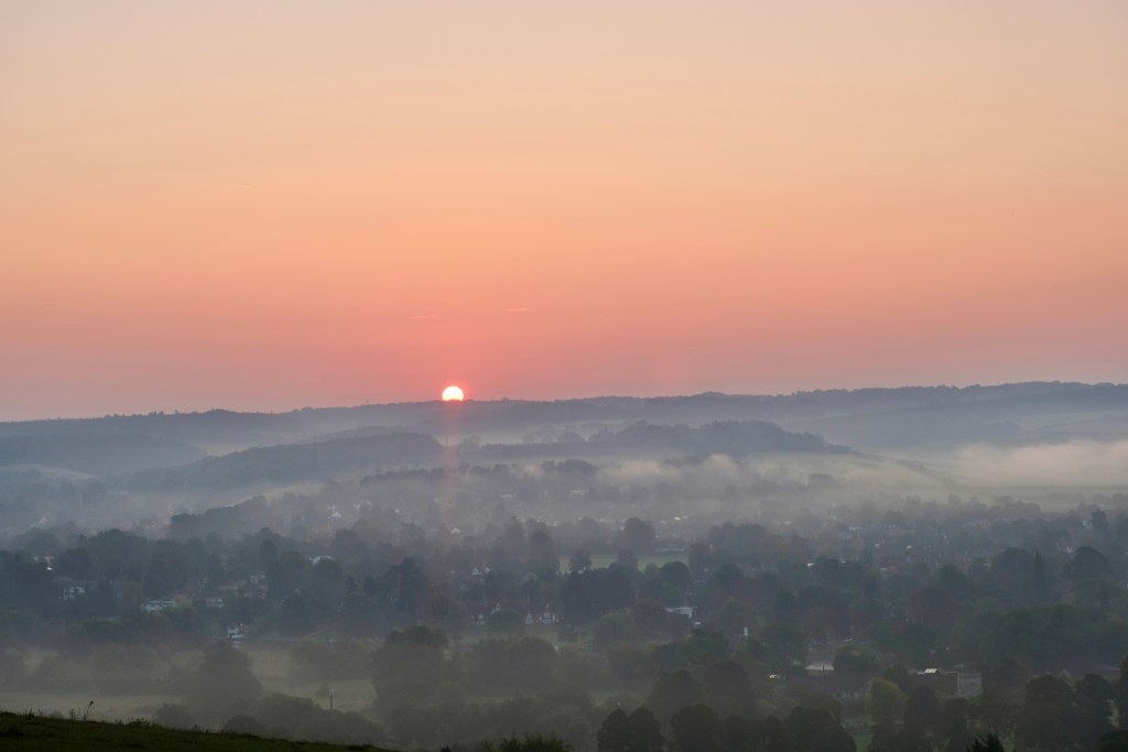 Misty countryside morning