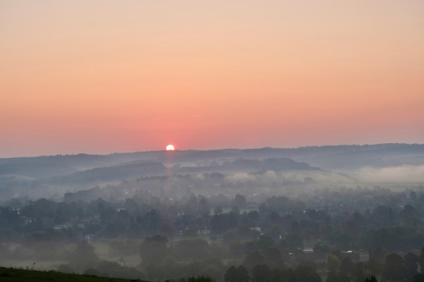 Misty countryside morning