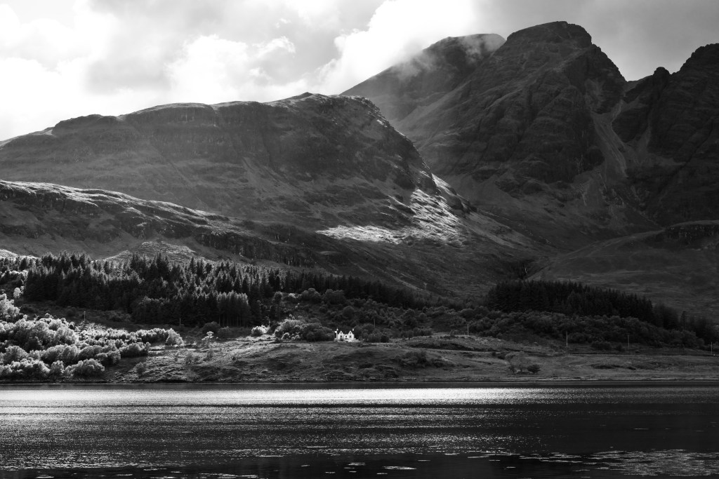 Dramatic Light Scottish Landscape (monochrome)