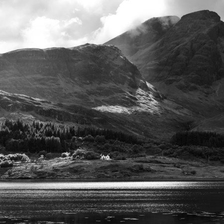 Dramatic Light Scottish Landscape (monochrome)