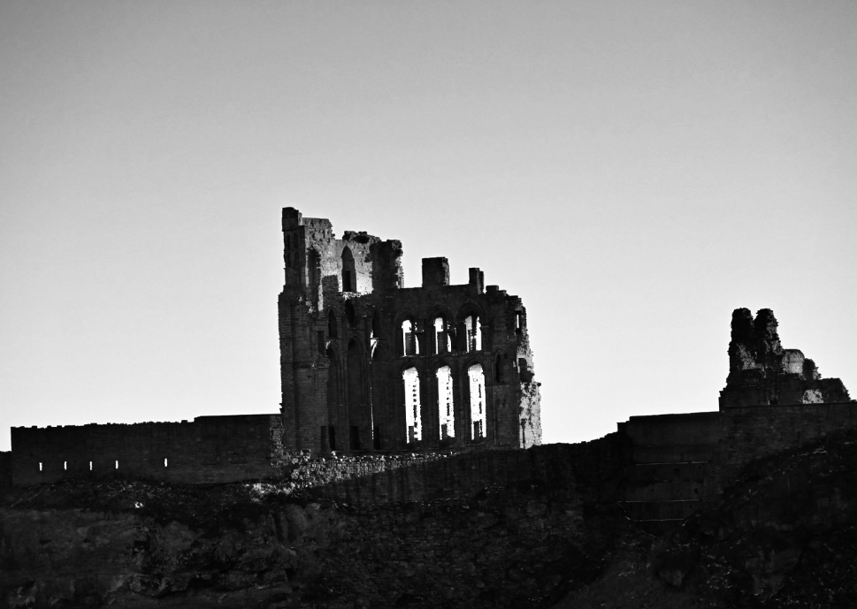 Tynemouth Castle in monochrome